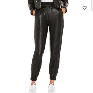 Rinah Leather Jogger Pants